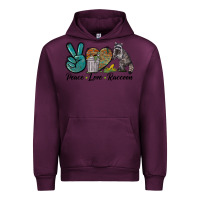 Mauve Wine Peace love raccoon Urban Hoodie - LillyAllenDesigns