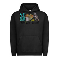 Pigment Black Peace love raccoon Urban Hoodie - LillyAllenDesigns