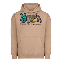Pigment Burro Peace love raccoon Urban Hoodie - LillyAllenDesigns
