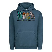 Pigment Midnight Navy Peace love raccoon Urban Hoodie - LillyAllenDesigns