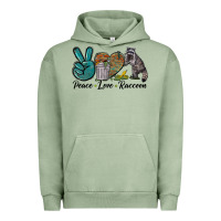 Pigment Oil Green Peace love raccoon Urban Hoodie - LillyAllenDesigns