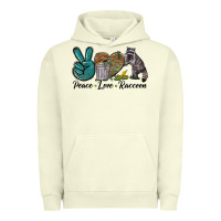 Pigment Pistachio Peace love raccoon Urban Hoodie - LillyAllenDesigns
