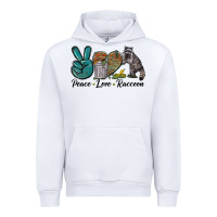 White Peace love raccoon Urban Hoodie - LillyAllenDesigns