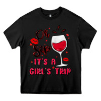 Black oh sip it's a girl's trip Heavy Core Tee - MaliasSmallBusiness