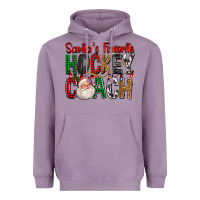 Lavender Santa's Favorite Hockey Coach For Christmas Heavyweight Hoodie - FaDigitalArtStudio