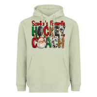 Matcha Santa's Favorite Hockey Coach For Christmas Heavyweight Hoodie - FaDigitalArtStudio