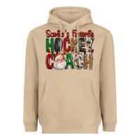 Mushroom Santa's Favorite Hockey Coach For Christmas Heavyweight Hoodie - FaDigitalArtStudio