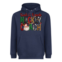 Navy Santa's Favorite Hockey Coach For Christmas Heavyweight Hoodie - FaDigitalArtStudio
