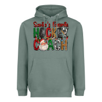 Sage Santa's Favorite Hockey Coach For Christmas Heavyweight Hoodie - FaDigitalArtStudio