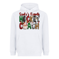 White Santa's Favorite Hockey Coach For Christmas Heavyweight Hoodie - FaDigitalArtStudio