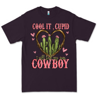 Plum cool it cupid i will find my own cowboy Premium Tee - MaliasSmallBusiness