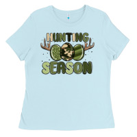 Baby Blue hunting season Ladies Tee - MaliasSmallBusiness