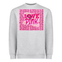 Heather Grey love pink Heavyweight Sweatshirt - TumblerDesignByShophia