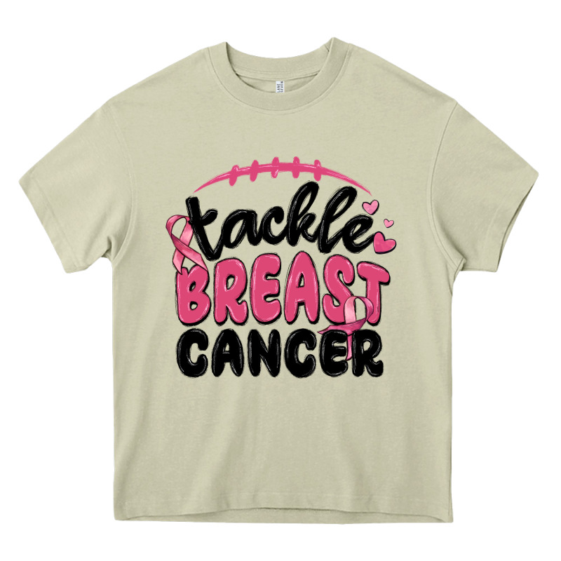 Tackle Breast Cancer Heavy Core Tee by MaliasSmallBusiness | Teevron