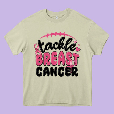 Tackle Breast Cancer Heavy Core Tee Designed By Maliassmallbusiness