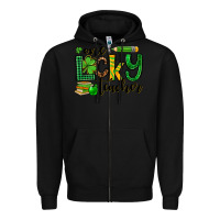 Black St. Patrick's One lucky Teacher Zipper Hoodie - OliviaCreatesArt