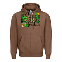 Chestnut St. Patrick's One lucky Teacher Zipper Hoodie - OliviaCreatesArt
