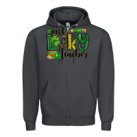 Smoke St. Patrick's One lucky Teacher Zipper Hoodie - OliviaCreatesArt
