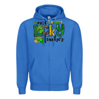 True Royal St. Patrick's One lucky Teacher Zipper Hoodie - OliviaCreatesArt