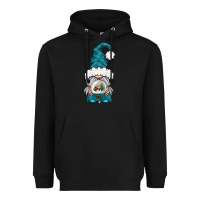 Black winter gnome with snow globe Heavyweight Hoodie - BundleAndBundleShop