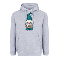 Heather Grey winter gnome with snow globe Heavyweight Hoodie - BundleAndBundleShop