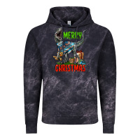 Cloud Black merry christmas velociraptor Vintage Hoodie - LillyAllenDesigns