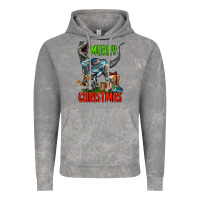 Cloud Rock merry christmas velociraptor Vintage Hoodie - LillyAllenDesigns