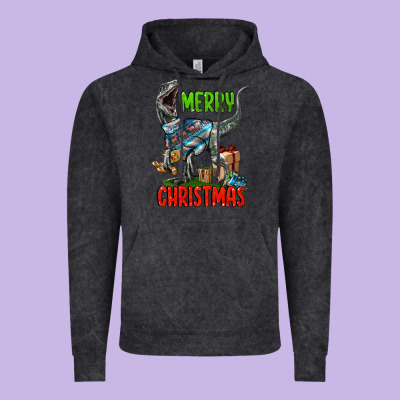 Merry Christmas Velociraptor Vintage Hoodie Designed By Lillyallendesigns