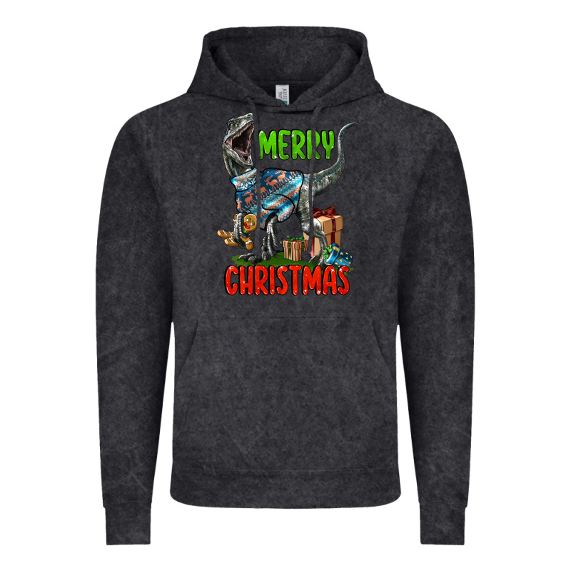 Merry Christmas Velociraptor Vintage Hoodie by LillyAllenDesigns | Teevron