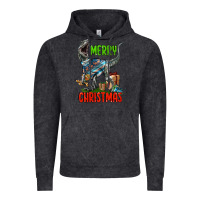 Vintage Black merry christmas velociraptor Vintage Hoodie - LillyAllenDesigns
