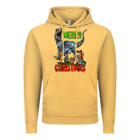 Vintage Mustard merry christmas velociraptor Vintage Hoodie - LillyAllenDesigns