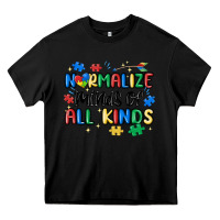 Black normalize minds of all kinds Heavy Core Tee - MaliasSmallBusiness