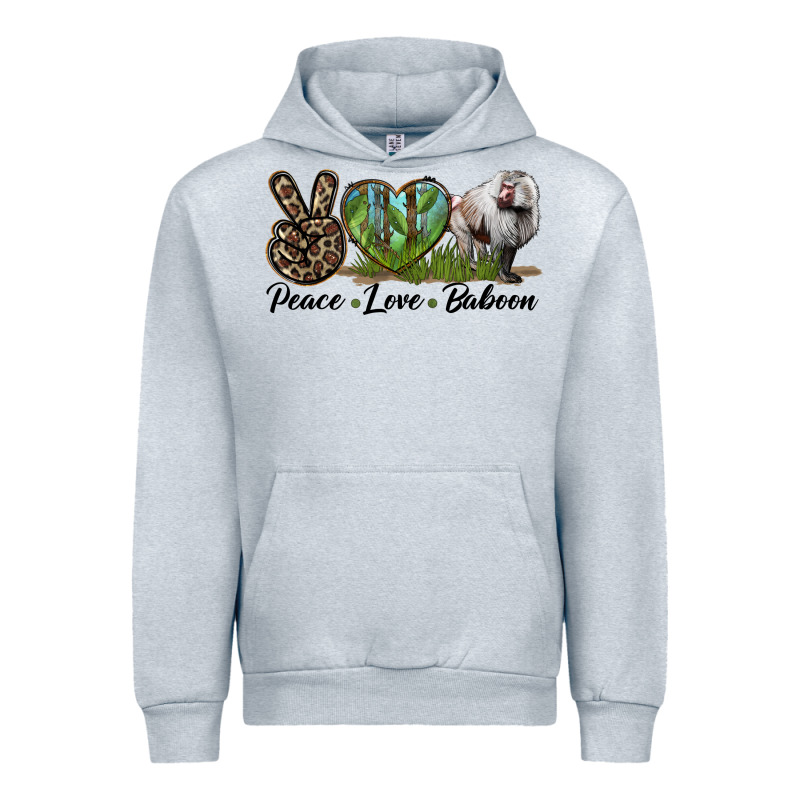 Leopard Peace Love Baboon Urban Hoodie by LillyAllenDesigns | Teevron