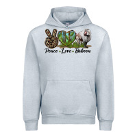 Heather Grey Leopard Peace Love Baboon Urban Hoodie - LillyAllenDesigns