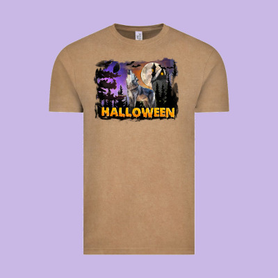 Halloween Wolf Vintage Tee Designed By Lillyallendesigns
