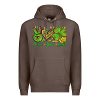 Coffee St. Patrick's Day Peace love luck Premium Hoodie - OliviaCreatesArt