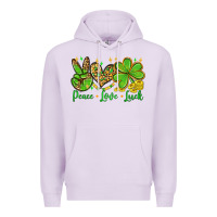 Lilac St. Patrick's Day Peace love luck Premium Hoodie - OliviaCreatesArt