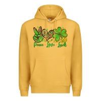 Mustard St. Patrick's Day Peace love luck Premium Hoodie - OliviaCreatesArt