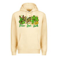 St. Patrick's Day Peace Love Luck Premium Hoodie | Teevron