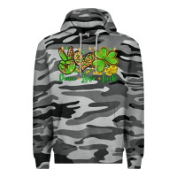 Slate Camo St. Patrick's Day Peace love luck Premium Hoodie - OliviaCreatesArt