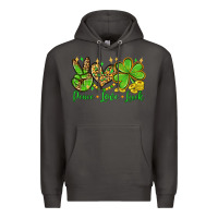 Smoke St. Patrick's Day Peace love luck Premium Hoodie - OliviaCreatesArt