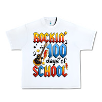 White rockin' 100 days of school Urban Heavy Tee - Artiststas