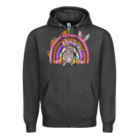 Charcoal Heather Easter rainbow Zipper Hoodie - OliviaCreatesArt