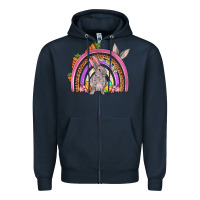 Navy Easter rainbow Zipper Hoodie - OliviaCreatesArt