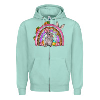 Seafoam Easter rainbow Zipper Hoodie - OliviaCreatesArt