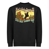 Black Ain't goin down til the sun comes up Cowboy Heavyweight Sweatshirt - HowdyJamesFarm