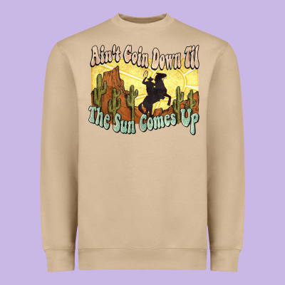 Ain't Goin Down Til The Sun Comes Up Cowboy Heavyweight Sweatshirt Designed By Howdyjamesfarm