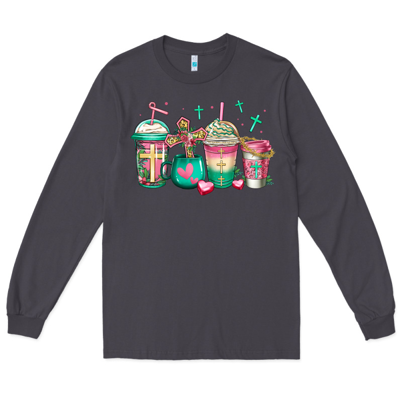 Religious Christian Coffee Cups Long Sleeve Tee by Jasminsmagicworld | Teevron