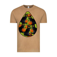 Black Cat Halloween Teardrop Vintage Tee | Teevron