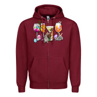 Burgundy Easter wine glasses Zipper Hoodie - OliviaCreatesArt